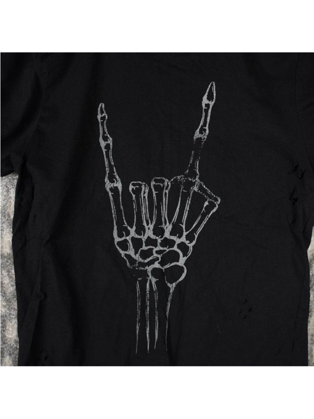 OTHER UK Rock Thrasher T-shirt Womens Sz Large Black Punk Rock Distressed Metal - Picture 11 of 14